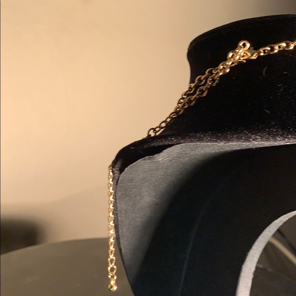 Purple Necklace with Gold Chain - Picture 7 of 8